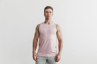 Nobull Lightweight Men's Tank Tops Rose | Australia (LY7301)